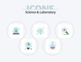 paquete de iconos planos de ciencia 5 diseño de iconos. . ciencia. crecimiento. molécula. ciencia vector