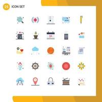 25 Universal Flat Colors Set for Web and Mobile Applications pencil news archive file message chat Editable Vector Design Elements