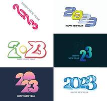 Big Collection of 2023 Happy New Year symbols Cover of business diary for 2023 with wishes vector