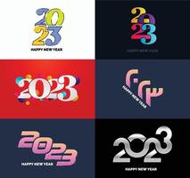 Big Collection of 2023 Happy New Year symbols Cover of business diary for 2023 with wishes vector