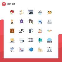 25 Thematic Vector Flat Colors and Editable Symbols of fast food apparel internet hanger design Editable Vector Design Elements