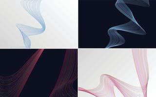 Collection of geometric minimal lines pattern set vector
