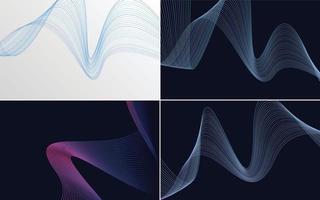 Collection of geometric minimal lines pattern set vector