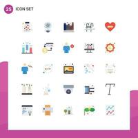 25 User Interface Flat Color Pack of modern Signs and Symbols of water swim startup pool library Editable Vector Design Elements