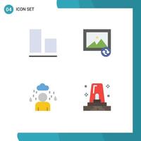 4 Universal Flat Icon Signs Symbols of align alert image man police Editable Vector Design Elements