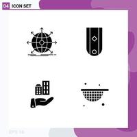 Thematic Vector Solid Glyphs and Editable Symbols of business rank network insignia business Editable Vector Design Elements