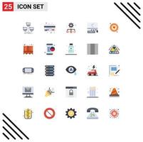 Set of 25 Vector Flat Colors on Grid for pc device debit monitor settings Editable Vector Design Elements