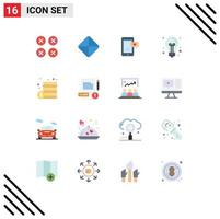 Universal Icon Symbols Group of 16 Modern Flat Colors of abstract chat ui tablet love chat Editable Pack of Creative Vector Design Elements