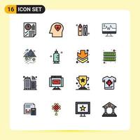 16 iconos creativos signos y símbolos modernos de rocas corazón belleza hospital maquillaje elementos de diseño de vectores creativos editables