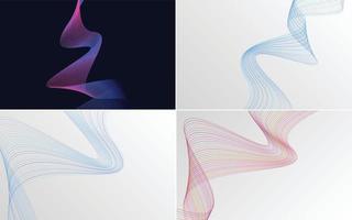 Collection of geometric minimal lines pattern set vector