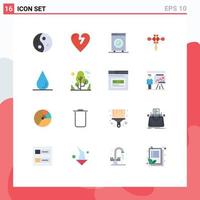 Universal Icon Symbols Group of 16 Modern Flat Colors of beauty electric style infarct equipment Editable Pack of Creative Vector Design Elements