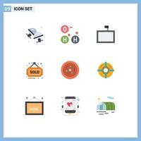 Universal Icon Symbols Group of 9 Modern Flat Colors of science dish tv chemistry sign Editable Vector Design Elements
