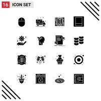 Modern Set of 16 Solid Glyphs and symbols such as hand toggle plumbing switch repair Editable Vector Design Elements