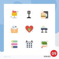 Universal Icon Symbols Group of 9 Modern Flat Colors of day folder drink file data Editable Vector Design Elements