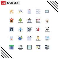 conjunto de 25 iconos modernos de ui símbolos signos para horno hogar educación centro de datos eléctrico elementos de diseño vectorial editables vector