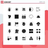 Modern Set of 25 Solid Glyphs Pictograph of develop code arrows person management Editable Vector Design Elements