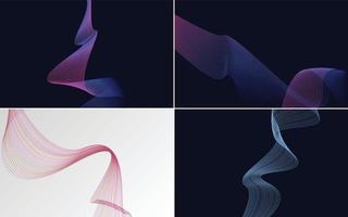 Collection of geometric minimal lines pattern set vector