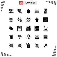 Set of 25 Modern UI Icons Symbols Signs for game arcade devices type hardware Editable Vector Design Elements