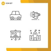 4 Creative Icons Modern Signs and Symbols of automobile chart vehicles voice presentation Editable Vector Design Elements