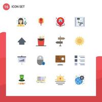 Pictogram Set of 16 Simple Flat Colors of female property lantern decoration machine Editable Pack of Creative Vector Design Elements