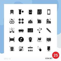 Stock Vector Icon Pack of 25 Line Signs and Symbols for devices page eco document bookmark Editable Vector Design Elements