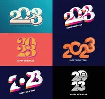 Big Collection of 2023 Happy New Year symbols Cover of business diary for 2023 with wishes vector