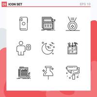 Pack of 9 creative Outlines of medical human webpage description avatar Editable Vector Design Elements