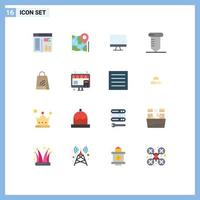 Set of 16 Modern UI Icons Symbols Signs for design computer web location screen Editable Pack of Creative Vector Design Elements