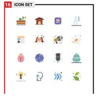 Stock Vector Icon Pack of 16 Line Signs and Symbols for cake cpu festival love computer Editable Pack of Creative Vector Design Elements