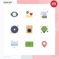 Set of 9 Modern UI Icons Symbols Signs for cd dvd account disk statements Editable Vector Design Elements