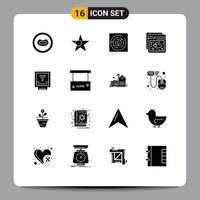 Universal Icon Symbols Group of 16 Modern Solid Glyphs of plumbing mechanical labyrinth detector ux Editable Vector Design Elements