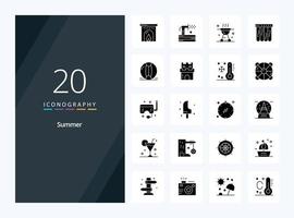 20 Summer Solid Glyph icon for presentation vector