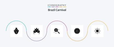 Brazil Carnival Glyph 5 Icon Pack Including lolly. candy. costume. celebration. brazilian vector