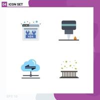 Group of 4 Modern Flat Icons Set for error send repair oil area Editable Vector Design Elements