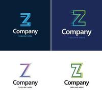 diseño de paquete de logotipo grande de letra z diseño de logotipos modernos y creativos para su negocio vector