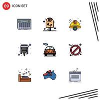 Set of 9 Modern UI Icons Symbols Signs for hdmi connector food cable helmet Editable Vector Design Elements