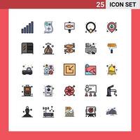 paquete de iconos de vector de stock de 25 signos y símbolos de línea para elementos de diseño de vector editables de joyería de collar de tablero de adorno de fuego