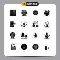 Universal Icon Symbols Group of 16 Modern Solid Glyphs of love chat chat delete mobile drink Editable Vector Design Elements