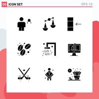 Modern Set of 9 Solid Glyphs and symbols such as computer bathroom column bath coffee Editable Vector Design Elements