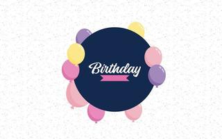 Happy Birthday lettering text banner with balloon Background vector