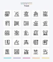 Creative Travel 25 OutLine icon pack  Such As cloud. adventure. mountain. travel. cruise vector