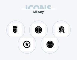 paquete de iconos de glifos militares 5 diseño de iconos. militar. ojo de buey soldado. raya. uno vector