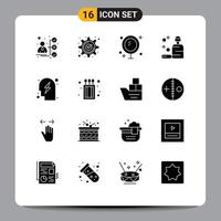 Set of 16 Modern UI Icons Symbols Signs for soap clean mark care mirror Editable Vector Design Elements