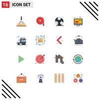 Modern Set of 16 Flat Colors and symbols such as business gym technology water discount Editable Pack of Creative Vector Design Elements