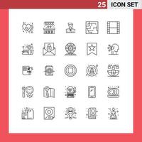 Set of 25 Modern UI Icons Symbols Signs for strip maze man map avatar Editable Vector Design Elements