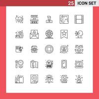 conjunto de 25 iconos modernos de ui símbolos signos para strip maze man map avatar elementos de diseño vectorial editables vector