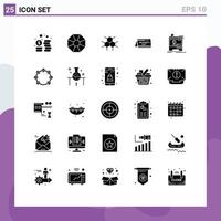 Set of 25 Modern UI Icons Symbols Signs for printing machine medical dimensional date Editable Vector Design Elements