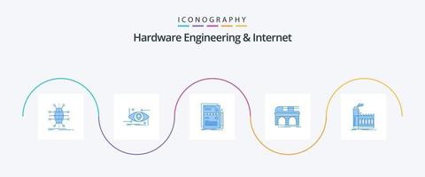 paquete de iconos de ingeniería de hardware e internet azul 5 que incluye ferrocarril. metro. ciencia. sistema. diseño vector