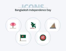 día de la independencia de bangladesh paquete de iconos planos 5 diseño de iconos. bienes. edificio. negocio. bangladesh mapa vector