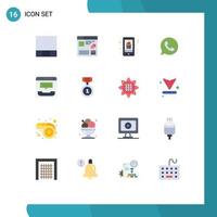 Modern Set of 16 Flat Colors and symbols such as grid mobile internet window phone Editable Pack of Creative Vector Design Elements